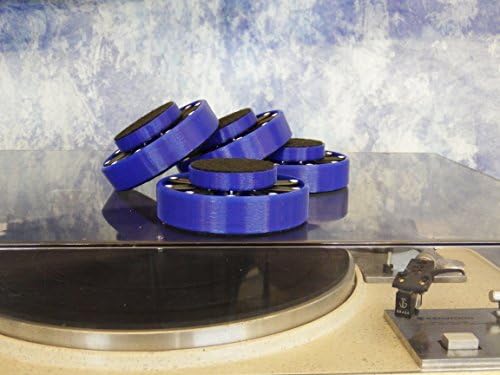 Set of 4 3.5" Suspended Isolation PAD 2" Inner Disk 10 0-rings Turntable Electronics Blue