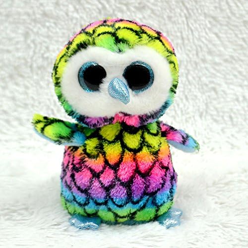 Colorful Owl Cute with Big Beany Eyes Plush Toy for Kids 18cm