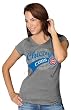 Chicago Cubs Woman's Grey Script Plus Size V-Neck T-Shirt by Soft as a Grape