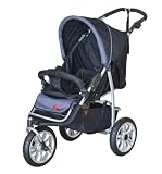 NEW MAMAKIDDIES 3 WHEELER PUSHCHAIR BUGGY STROLLER JOGGER WITH RAINCOVER AND FOOT MUFF BLACK/GREY *NEXT DAY DELIVERY*