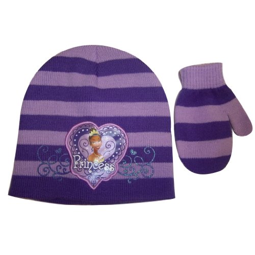 Disney Princess Frog Girl's Knit Beanie Hat and Mitten Set - Toddler