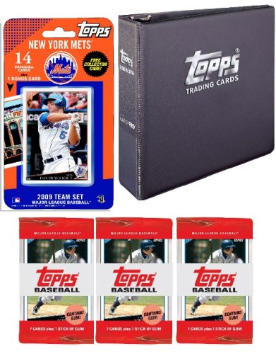 New York Mets 2009 Topps MLB Team Set with 3 Ring Binder and 3 Topps Packs