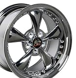 Bullitt Style Wheel with Rivets Fits Mustang (R) - Chrome 17x9 Set of 4