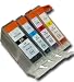 4 Chipped Compatible Canon PGI-5 & CLI-8 Ink Cartridges from 'The Ink Squid'. Fully Compatible with the Canon Pixma iX4000 Printer. 1 x PGI-5Bk (Black); 1 x CLI-8C (Cyan/Blue); 1 x CLI-8M (Magenta/Red); 1 x CLI-8Y (Yellow). The Latest Chips, the Maximum ML Capacity of any Compatible Ink Cartridge. 2 Year Guarantee on all Cartridges.