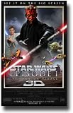 Star Wars poster – 2012 movie promo flyer – 11 X 17 – 3-D version of Episode I The Phantom Menace – 3D Special Price