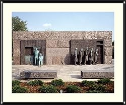 Depression Breadline, F.D.R. Memorial Photograph - Beautiful approx. 22"x26" Framed & Matted Photographic Print by Carol M. Highsmith