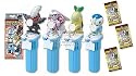 Pokemon Pez Style Candy Toy Set with 4 Pokemon Pez Dispensers Plus 3 Packs of Candy Refills with Mystery Popup Cards--- Japaness Import!