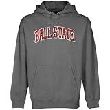 NCAA Ball State Cardinals Gunmetal Arch Applique Midweight Pullover Hoody