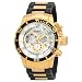 Invicta Men's 0478 Corduba Collection Chronograph Black Polyurethane and 18k Gold-Plated Watch