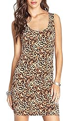 Long Sleeves Sleeveless Backless Leopard Print Bodycon Dress 