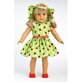 Ladybug - LadyBug Summer Dress with Hat; (Shoes Sold Separately) fits 18 inch American Girl dolls.