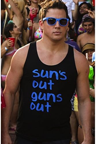 'Suns Out, Guns Out' Tank Top Small Black