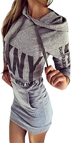 SZHEN Womens Cotton Long Sleeve Bodycon Dress Letter Prind Hoodied Shirt