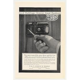 1926 Corbin Hardware Night Latch 356 Door Lock Print Ad