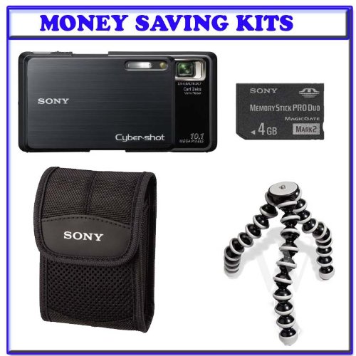 Sony Cybershot DSC-G3 10MP Digital Camera with 4x Optical Zoom + Sony MSMT4G 4GB Memory Stick PRO Duo (Mark2) Media + Sony LCS-CST Slim Cybershot Digital Cameras Pouch + Willoughby
