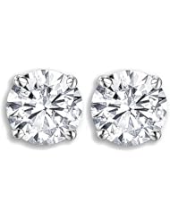IGI Certified 0.96 Carat (ctw) 14K White Gold Round Cut White Diamond Ladies Stud Earrings 1 CT