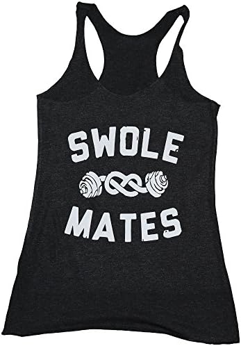 She Squats Clothing Swole Mates Black Tank Top Small