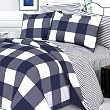 Blancho Bedding - [Navy & White] 100% Cotton Comforter Cover/Duvet Cover Combo