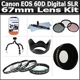 Lens Kit For The Canon EOS 60D Digital SLR Camera Includes HD .45x Wide Ang ....