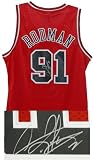 Dennis Rodman Autographed/Hand Signed Bulls Red Adidas Swingman Jersey