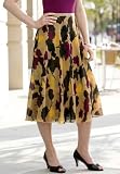 Layered Leaf-Print Skirt
