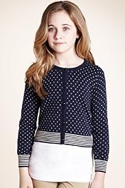 Autograph Pure Cotton Spotted & Striped Cardigan