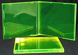 100 Transparent Fluorescent Yellow Colored CD Jewel Boxes #CDBS10TFY - Empty Replacement Jewel Cases for CDs! GLOWS IN BLACKLIGHT!