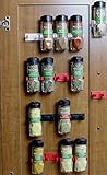 DecoBros 30 Spice Gripper Clips Strips Cabinet Holder - Set of 6, Holds for 30 Spice Jars