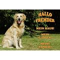 Metall - Warnschild Golden Retriever