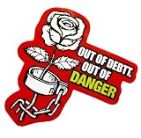 コトワザステッカー《借金がなければ危険なし/OUT OF DEBI…