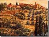 Chianti Sunset by Joanne Margosian - Ceramic Tile Mural 12.75 x 17 Backsplash