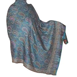 Winter Shawl Paisley Pattern Wool Accessory 80 x 40 inches (psley383)