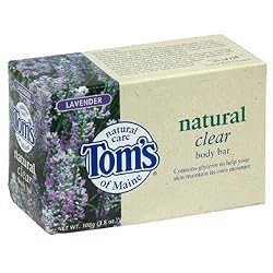 Tom's of Maine Natural Clear Body Bar, Lavender, 3.8-Ounce Bars (Pack of 6)