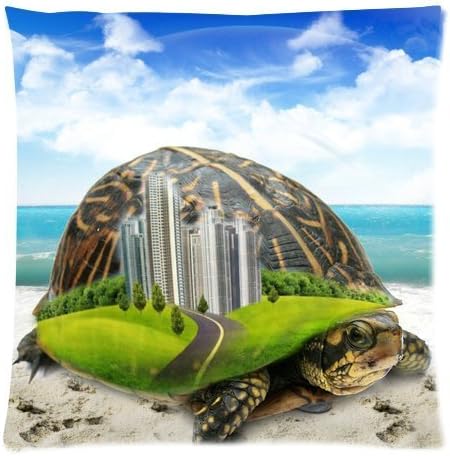 Custom Unique City Tortoise Pattern Background Rectangle Pillow Case 18 X 18 Inch cloth simulation Zippered Pillow Cover - Lljpcovers Two sides Print