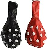 24ct Assorted Red and Black Balloons with White Polka Dots