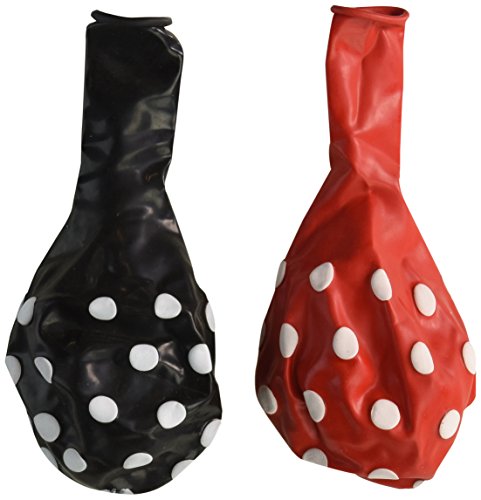 24ct assorted red and black balloons with white polka d…