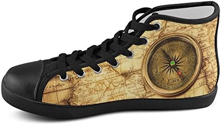 World Map Men's Classic High Top Canvas Shoes (Model 002)