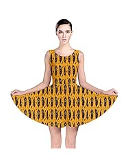 Feathers Vintage Stretchy Polyester/Spandex Skater Dress 