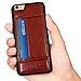 Zakix Premium PU Leather iPhone 6s/6 Plus Wallet Case w/ 2 Credit Card Slots & Kickstand - PET Screen Protector Incl.