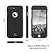 MYRIANN Ultra Slim Full Body Coverage Protection Hard Case with Tempered Glass Screen Protector for iPhone 7 plus(Black)
