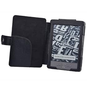 TeckNet� NEW Kindle Premium Folio Case / Cover With Magnetic Clasp for NEW Amazon Kindle / 6 inch / 2011 generation / Book Style - Includes Kindle Rear Protector - Black