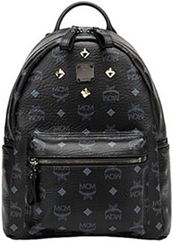 Christmas deer Rudolph Luxury MCM Shoulders Bag Preppy Style Cartoon Backpack Students Schoolbag MCM Design (Mini Black)