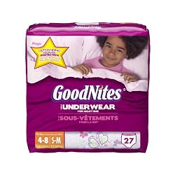 Huggies GoodNites Underwear, Girls, Small/Medium, 27 Count
