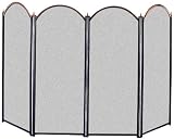 Lawn & Patio - Panacea 15106 4 Panel Fireplace Screen, Antique Brass and Black