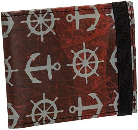Movmt Unisex Upcycled Plastic Nautical Anchors Bifold Wallet (Red)