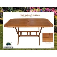 Gartentisch Holz Aurinko 150x85 Eukalyptus FSC Tisch 150 x 85