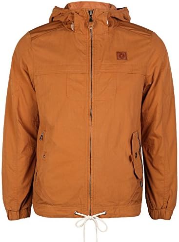 883 Police Jeans Ruder Hoodie Long Sleeved Zip Up Hooded Jacket Men's Size M Tan