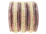 Beachcombers! Ethnic Glass Indian Wedding Bridal Bollywood Bangles Belly Dance Bracelets Set Brown & White