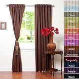 Solid Thermal Insulated Blackout Curtain 95"L- 1 Set-CHOCOLATE