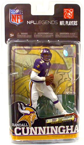 McFarlane Toys NFL Sports Picks Legends Series 6 Action Figure Randall Cunningham (Minnesota Vikings) Purple Jersey Silver Collector Level Chase